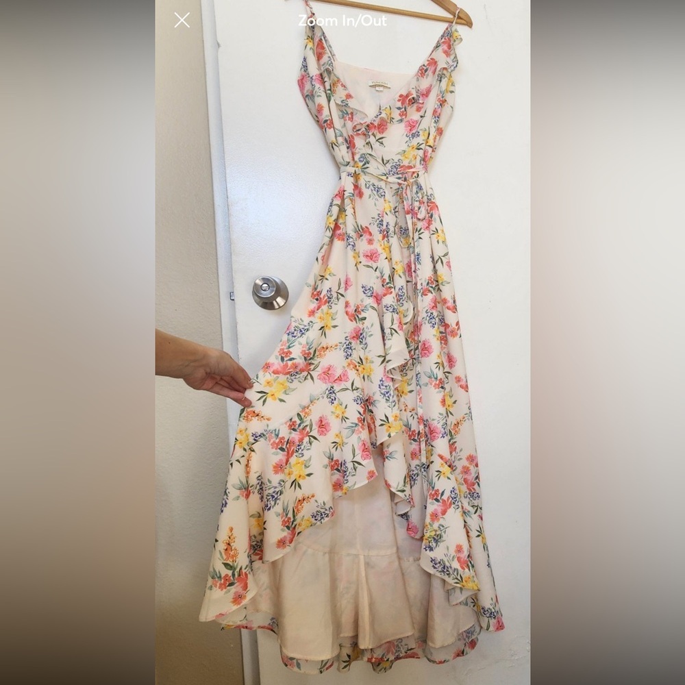 NWT Anthropologie Yumi Kim Meadow Floral in Mulberry Ivy Maxi Wrap Dress size L